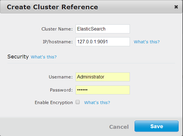 ElasticSearch cluster reference
